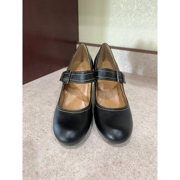 Mootsie Tootsie Moartstars Black Leather Mary Jane Heels 3" Heel Size 8M Comfort - Picture 9 of 9